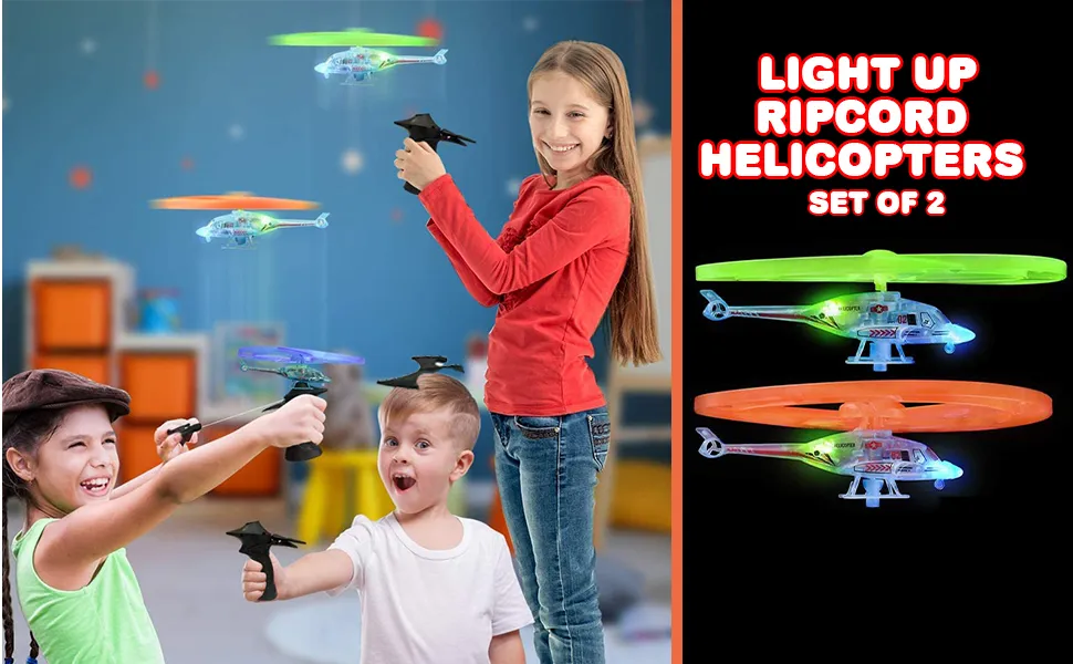 Light Up Ripcord Helicopters