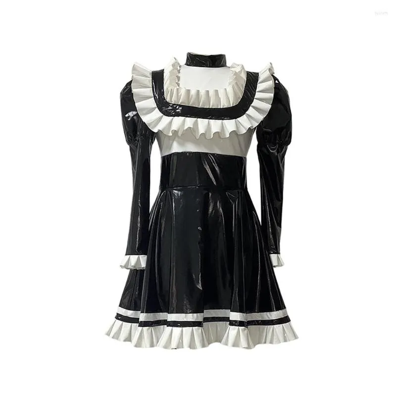 Sıradan elbiseler anerotik sissy kostüm satan hizmetçi lolita pvc elbise fransız tekdüze cosplay giyim kıyafeti anime 7xl