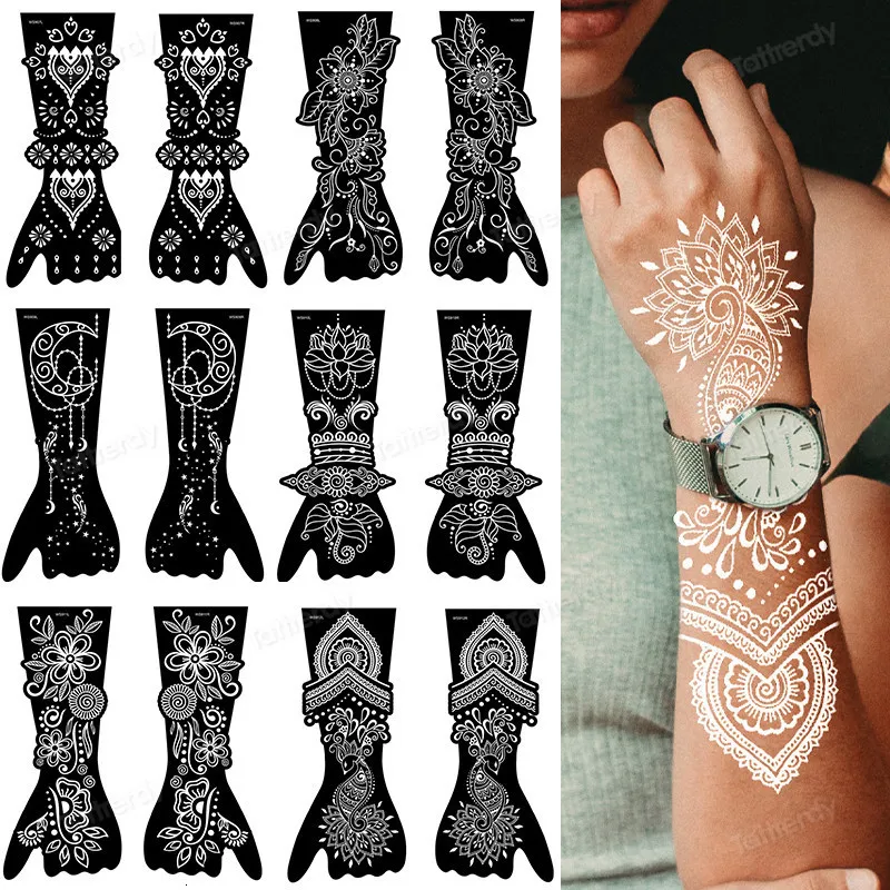 Temporary Tattoos lot Indian Henna Temporary Tattoo Stencil Kit