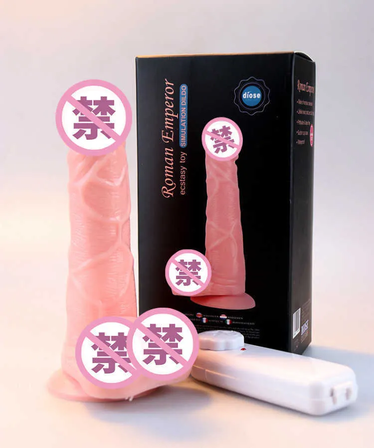 Consolador de juguete sexual, pene realista con ventosa, juguetes para mujeres, simulación de vibración para adultos, vibrador femenino grande de silicona suave