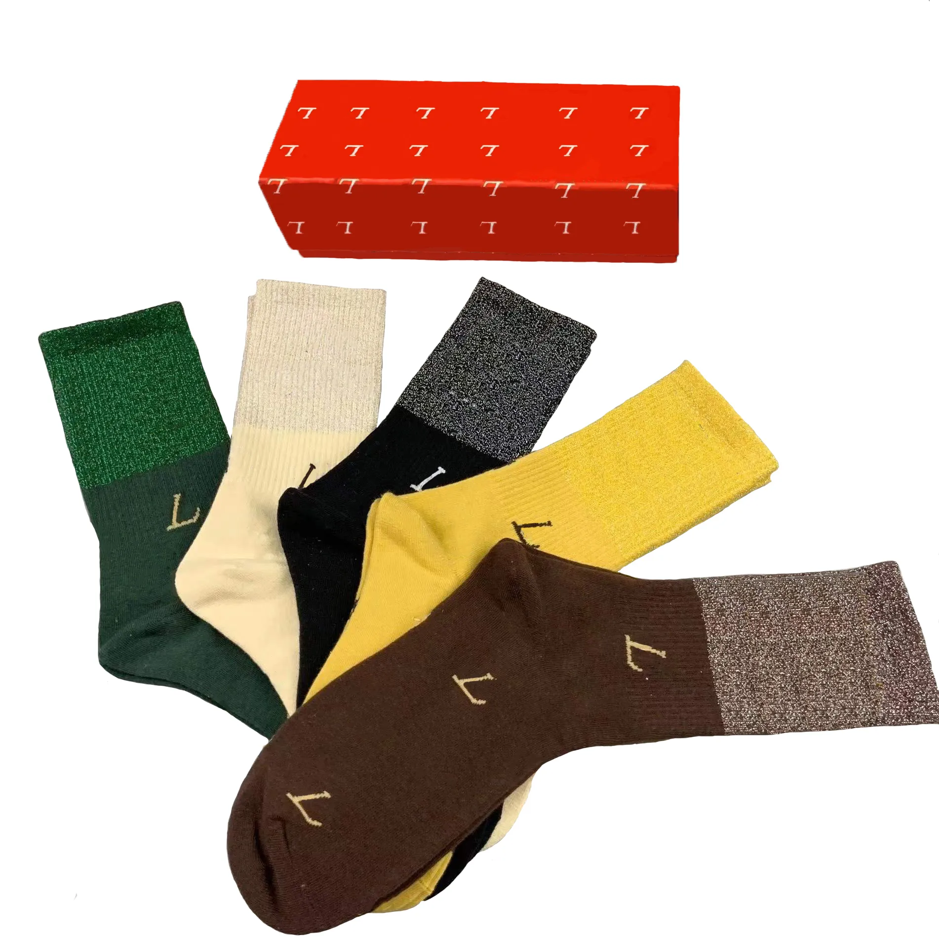 Chaussettes de sport élégantes de haute qualité avec basket-ball de sport à rayures de style urbain pour hommes et MS 5/boîte