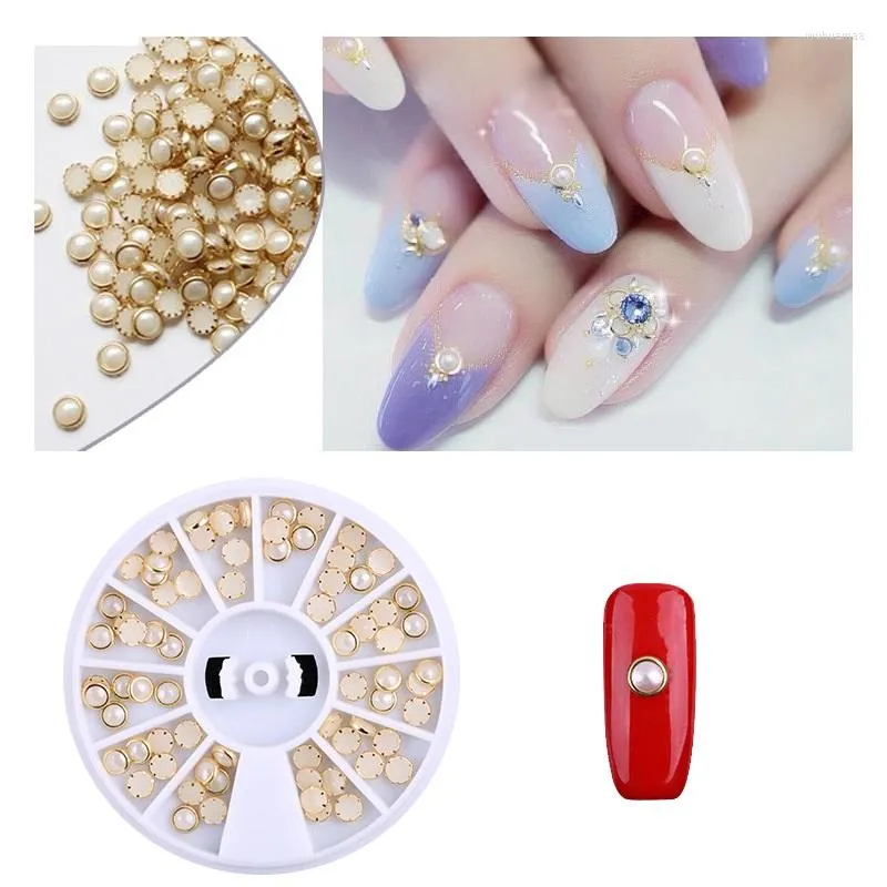 Dekoracje gwoździe kolorowe plasterki perły uroki 3D Rhinestone ab Ab Glitter Kulki biżuterii Korea French Manicure Akcesoria