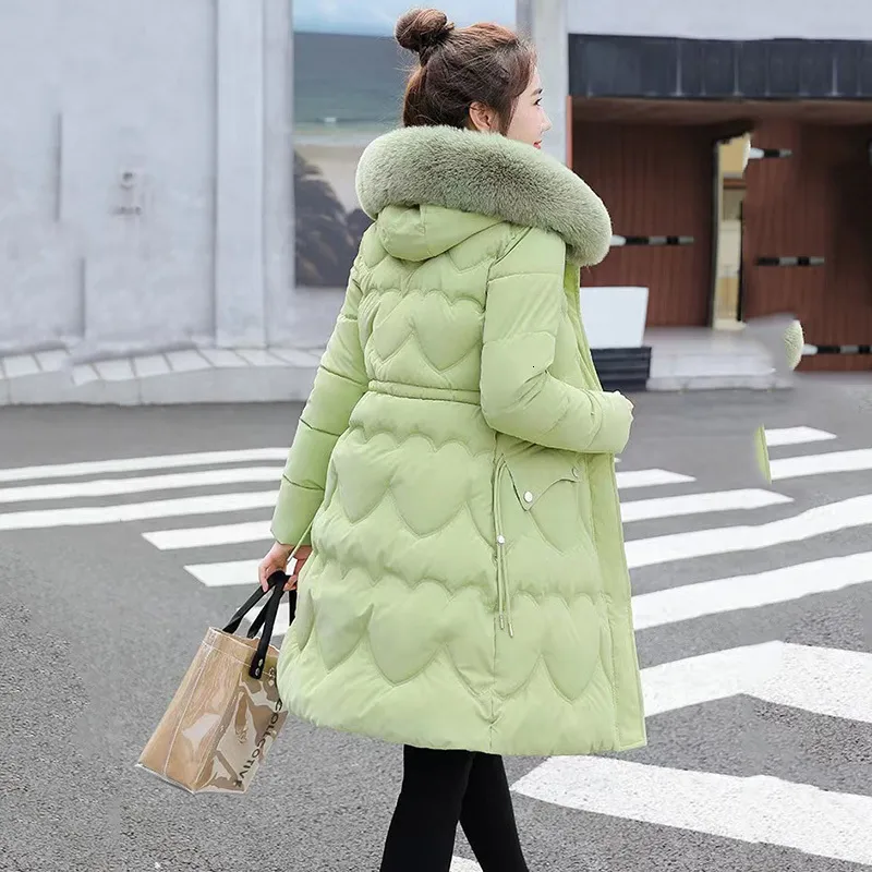 Colorful shop fur parka