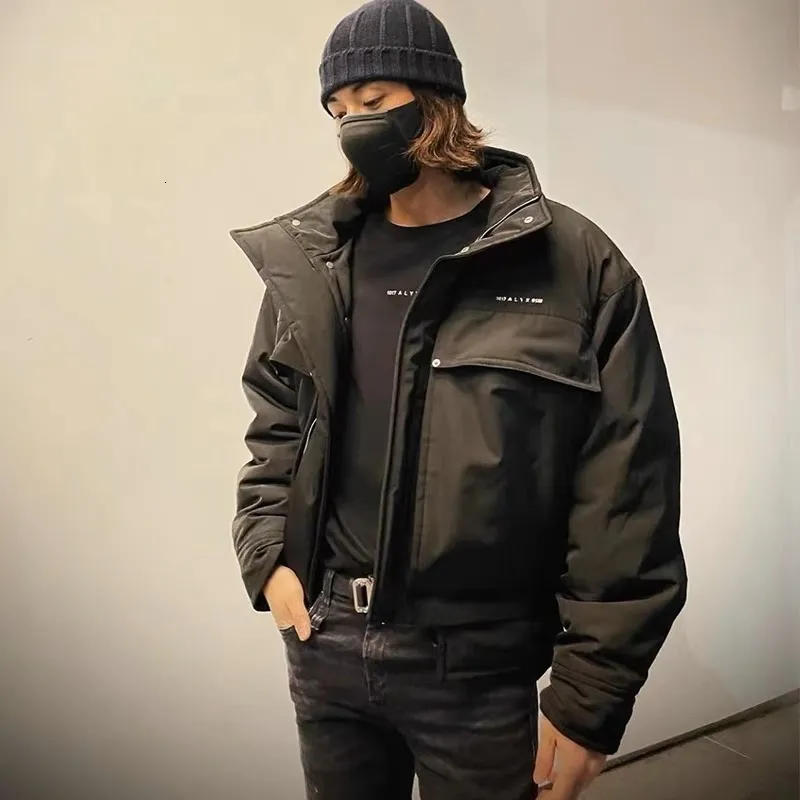 Mens Hooded Cotton Down Parka Thick Winter Coat With Detachable