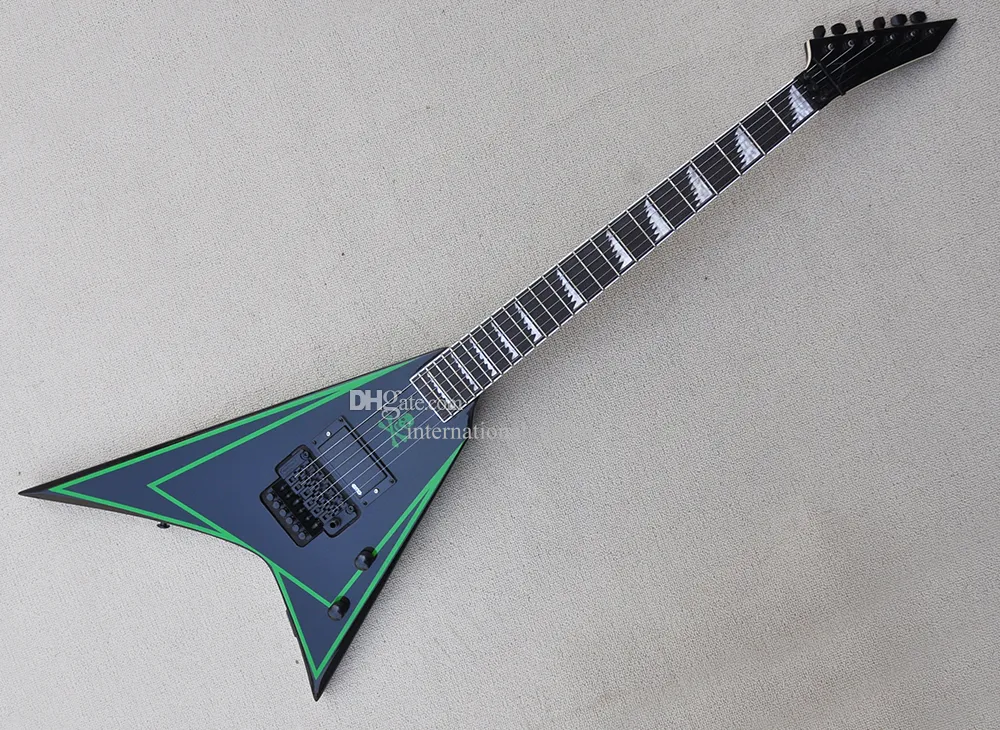 Customizable Black V Shaped Carbon Fiber Electric Guitar With
