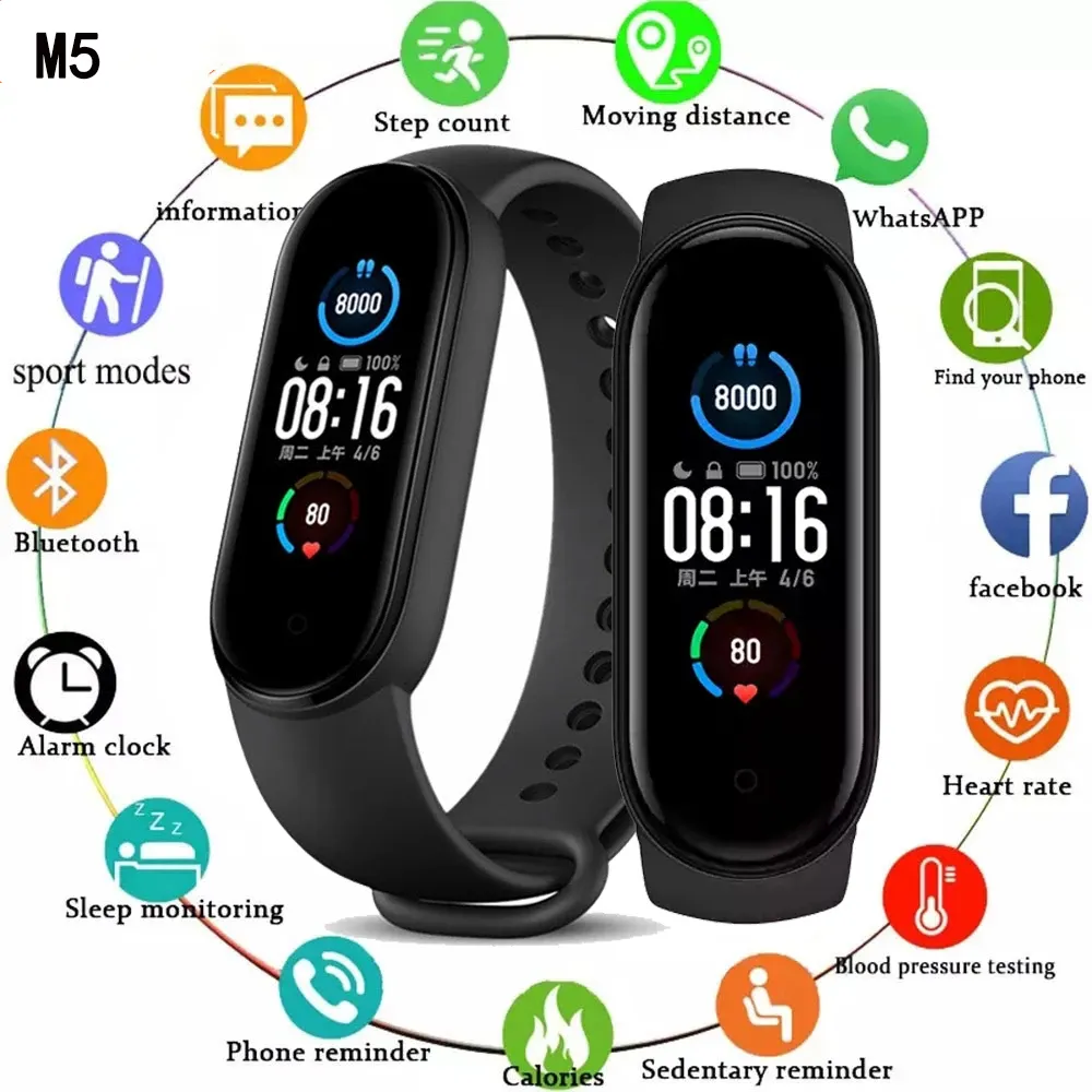 M5 Xiaomi Smart Band Impermeabile Sport Smart Watch Uomo Donna Pressione  Sanguigna Cardiofrequenzimetro Fitness Salute Braccialetto Android IOS Da  3,43 €