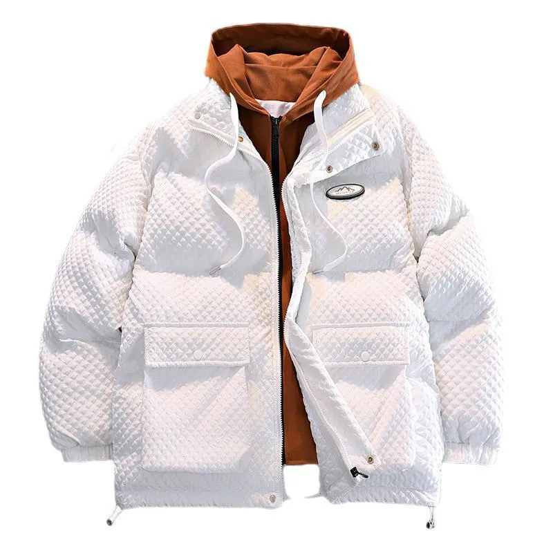 Men's Down Parkas Japanese made Fake Two piece Padded Thickened Set Of Cotton Jacket Winter Help Handsome Hooded Warm 221207