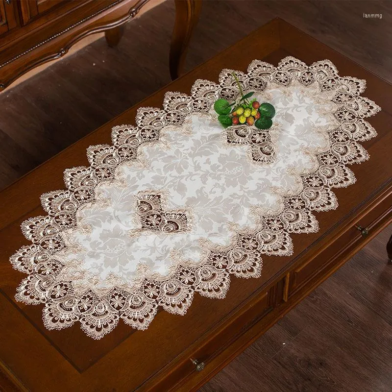 Tafelkleed modern damast borduurwerk ovaal tafelkleed Europese stijl meubels el