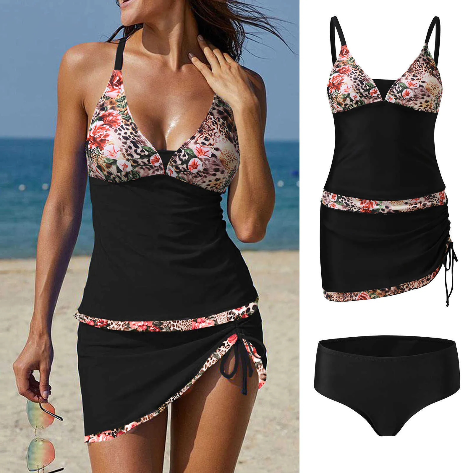 2022 Womens Sexy Tankini Swimsuit With Skirt Bottom With Skirt Two