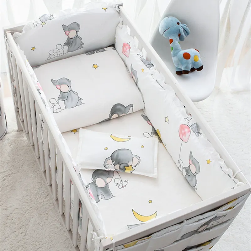 Bed Rails 69pcs Elephant Baby ding Set Cotton room Decor Girl Boy Crib Linens Bumper 1206012070cm 221208