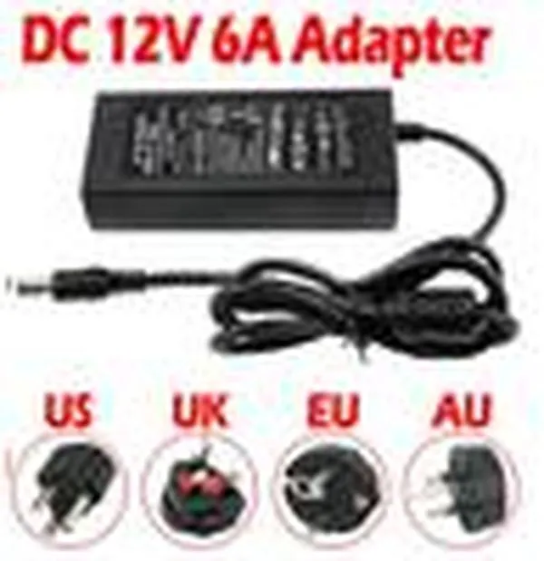 12V 6A ACDC Power Supply Charger Transformer Adapter for 5050 3528 LED RGB Strip light