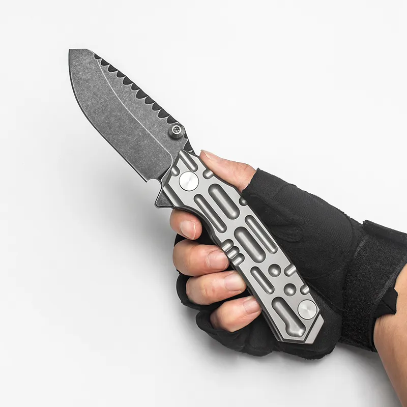 Couteau pliant lourd Rogue Shark SCK personnalisé tactique chasse équipement de plein air Durable noir S35VN lame mode titane poignée pratique EDC outils de survie