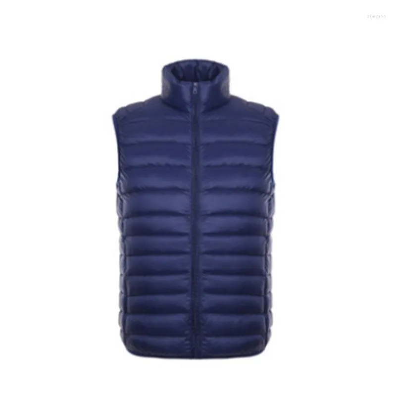 Gilet da uomo Gilet da uomo in piumino d'anatra bianco con colletto alla coreana Gilet da uomo di marca leggero morbido caldo inverno luminoso