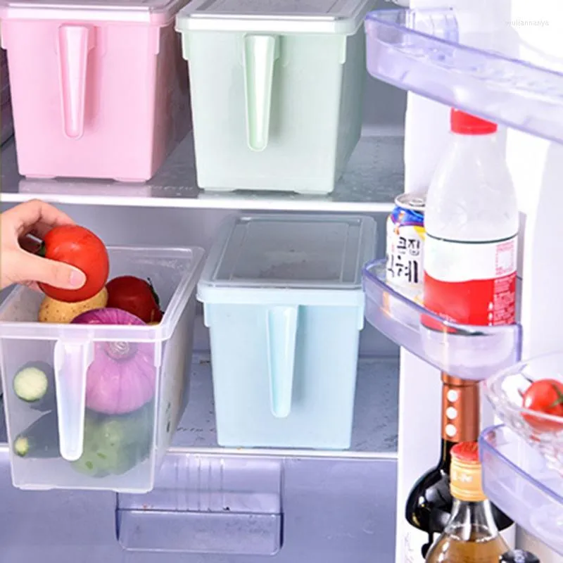 Opslagflessen voedselorganisator stapelbare koelkastgreep keukencontainer met deksels.