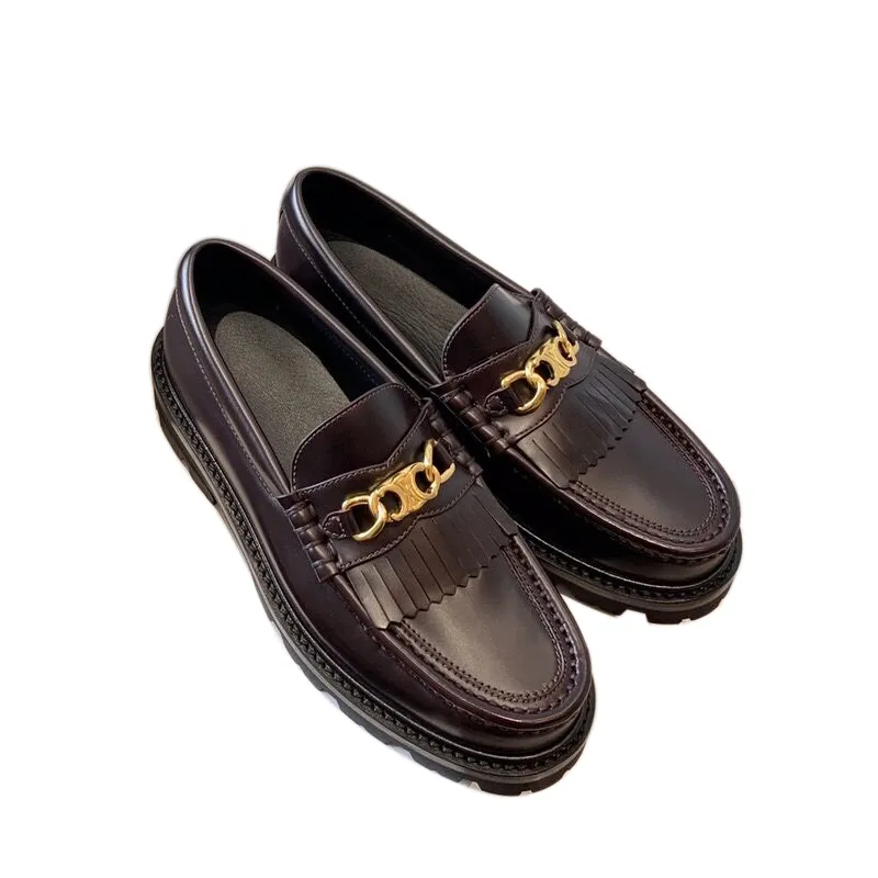 Économisez gros sur les achats en gros de Femme Plateforme Mocassins  Modages De Plate Forme En Cuir Classique: Chaussures De Robe À Semelle En  Cuir