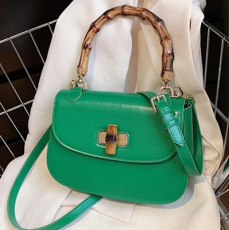 Wholesale factory ladies shoulder bags high-quality shaped leather handbag retro solid color women handbags European and American popular green small square bag