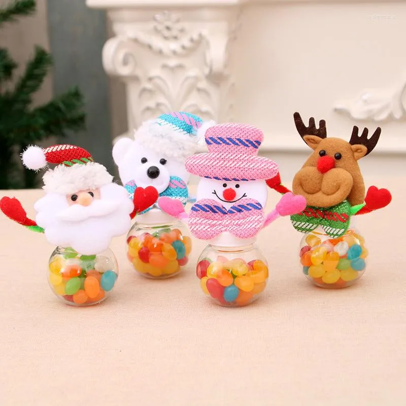 Décorations de Noël Emballage de boîte à bonbons avec lanière colorée Biscuit de collation en forme d'étoile