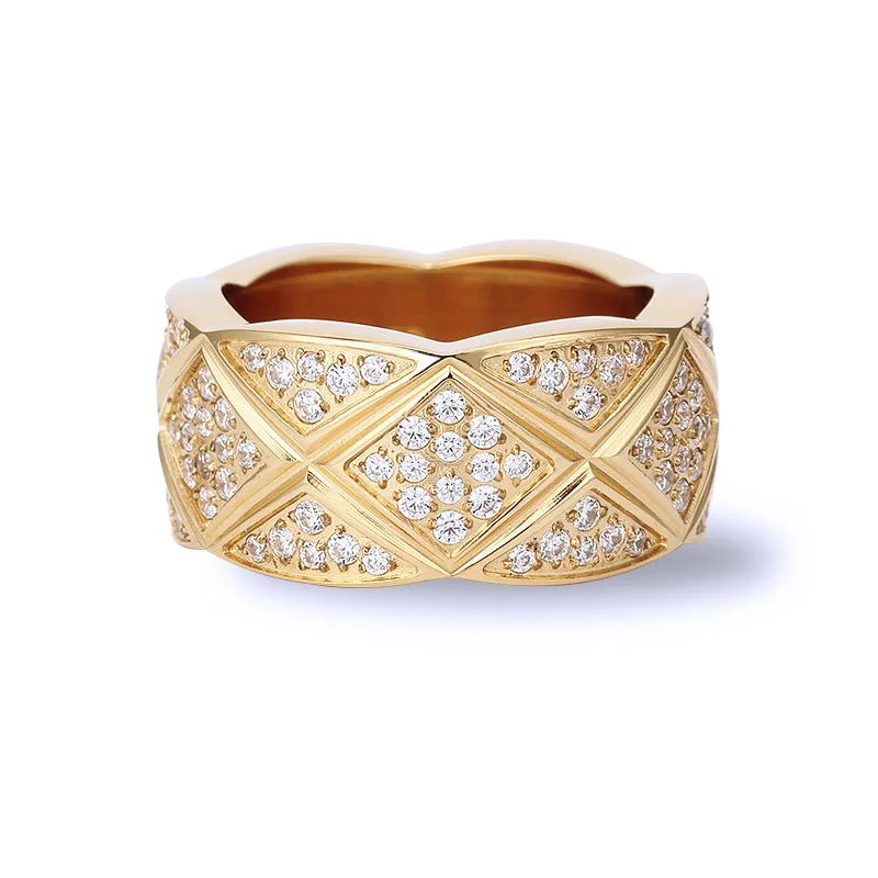 Silver Love Ring Men and Women Joyer￭a de oro rosa para amantes Anillos Rings Anniversary de acero de titanio Diamante chapado de oro de 18 quilates