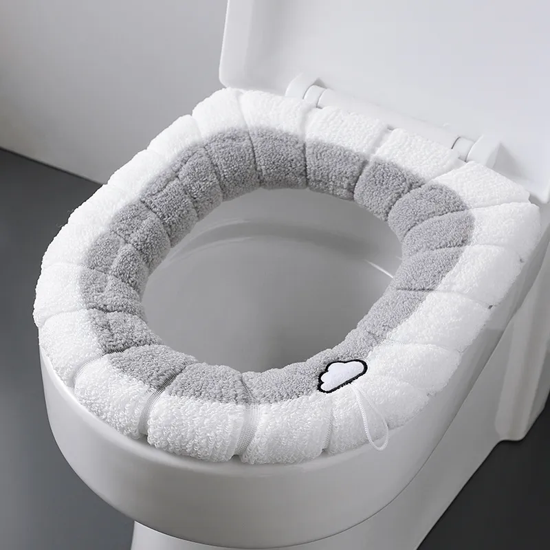 Pluszowa poduszka toaletowa gospodarstwo domowe ciepłe miękkie zagęszcza pokrycie siedzeń cieplejsza mata najbliższa łazienka Universal 1223801