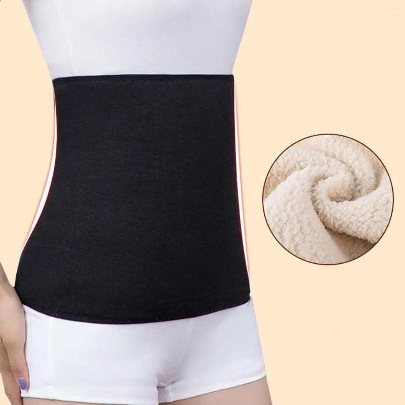 Women's Shapers Winter Warm Belt Plush Double Layer Thicken Women Waist Warmer Elastic Lumbar Support Stomach Protector