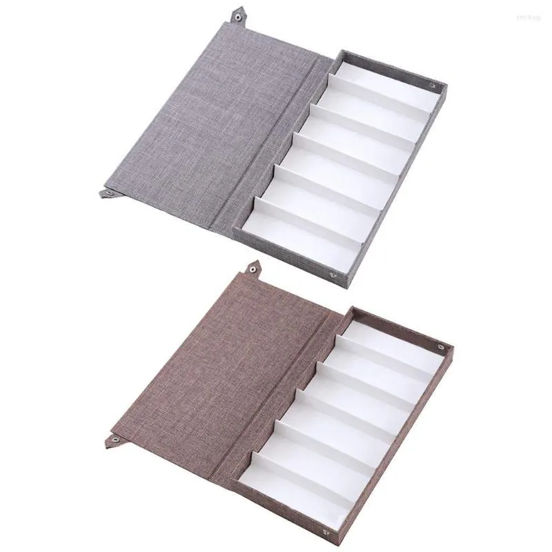 Jewelry Pouches 6 Slot Lightweight Glasses Case Box Storage Universal Container Holder For Eyewear Eyeglass Sunglass Showing Watches