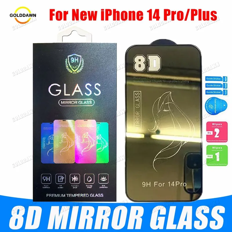 8d Beauty Mirror Merror Phone Screen Protetor para iPhone 14 13 12 mini 11 Pro Max SE XR X XS 8 7 6 Com caixa de varejo