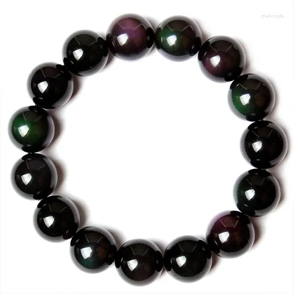 Bangle Purple Eye Green Obsidian Armband och guldarmband Yaoshi Zhaocai Crystal Beads Jewelry Lovers Transport