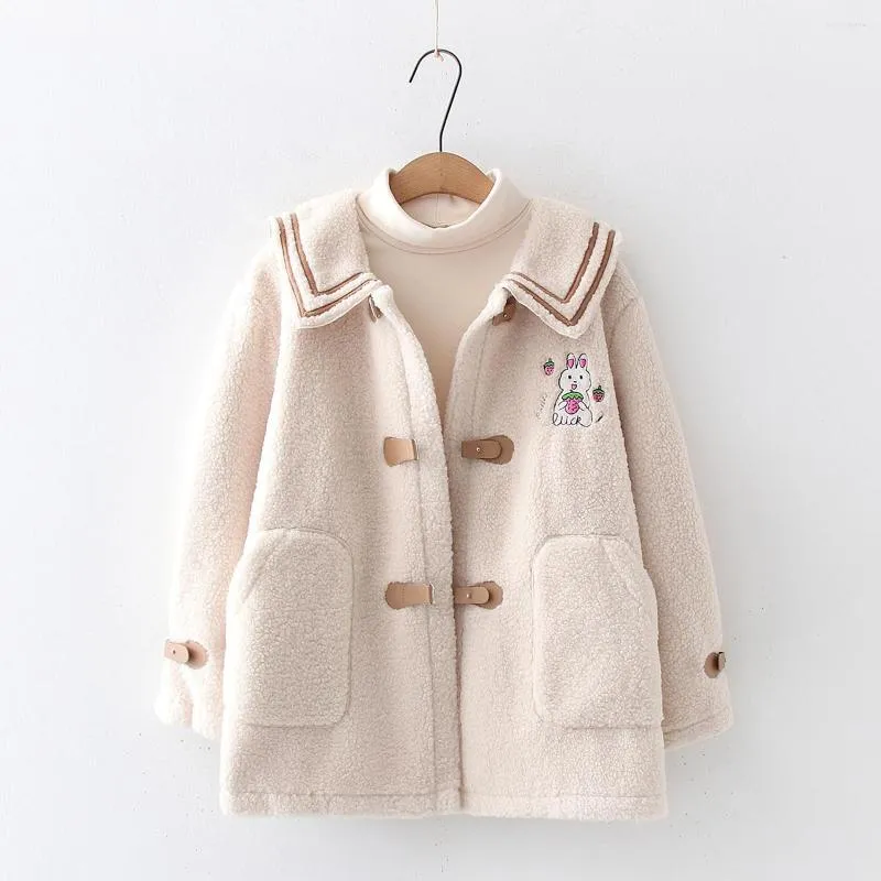 Women's Trench Coats Japanese Soft Girls Teddy Coat Women Kawaii Fleece Fluffy Jacket Winter Cute Cartoon Faux Fur Warm Fuzzy