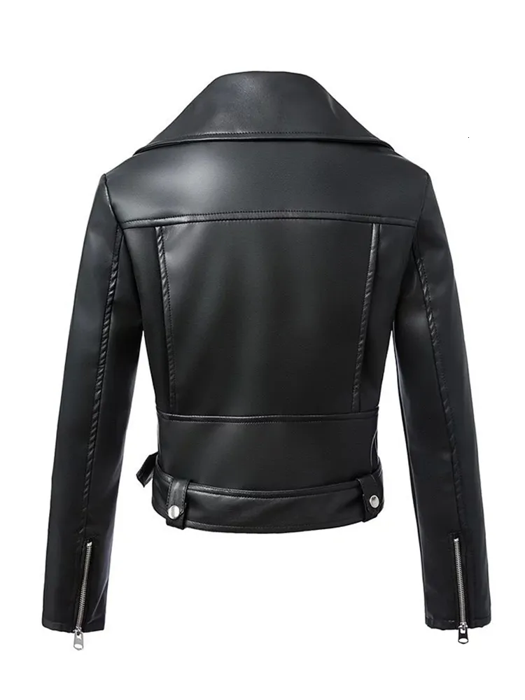 Womens Leather Faux FTLZZ Women Autumn Winter Black Jackets