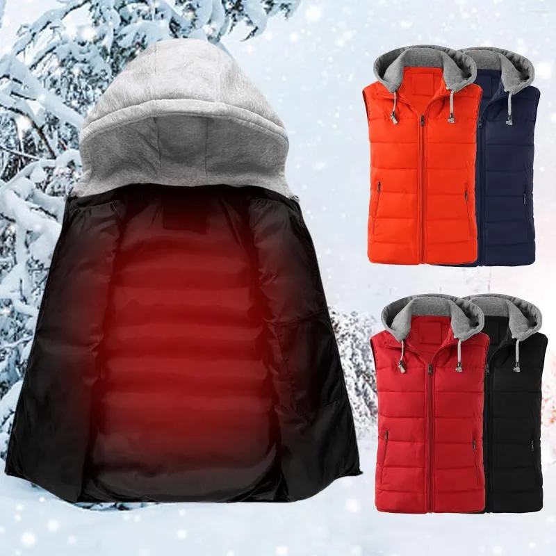 Women's Vests Women Men Winter Down Vest Casual Waistcoat Sleeveless Jackets Male Hooded Outwear Warm Coats Windproof L5