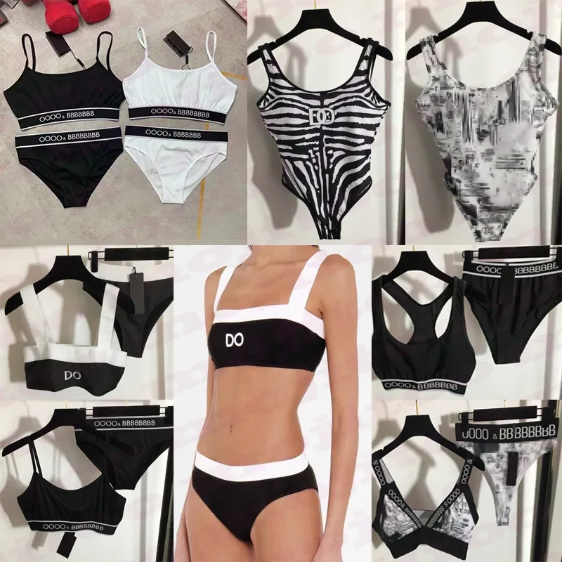 Moda de banho feminina Biquínis de moda de verão Maiô feminino estampado com letras de uma peça Bodysuits sexy Biquíni