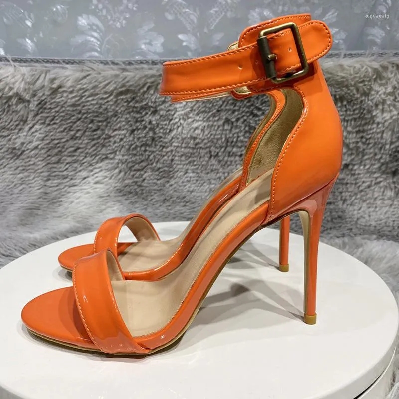 Sandals Orange Women 10 cm hoge hiel stiletto dames jelly feestschoenen LX018