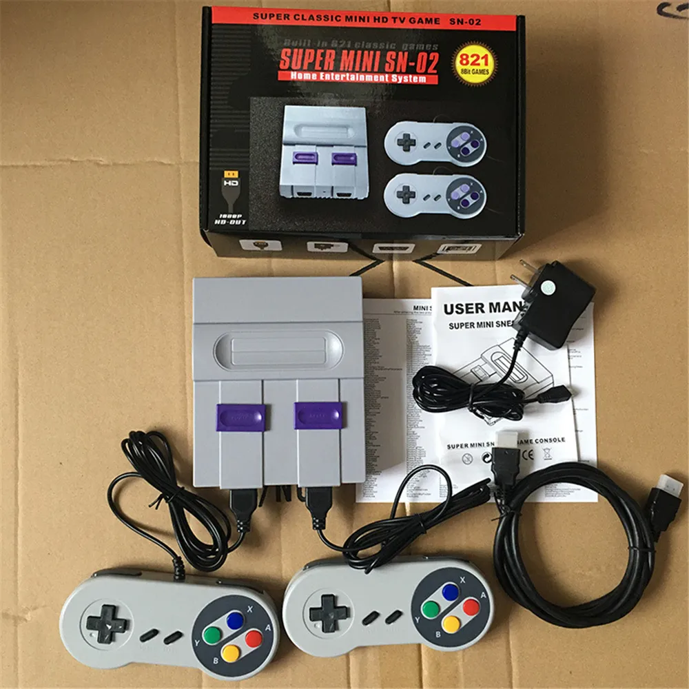 Spelspelers HDTV 1080P Out TV 821 Classic Retro Game Console Video Handheld Portable voor SFC NES Games Consoles Children Family Gaming Machinery