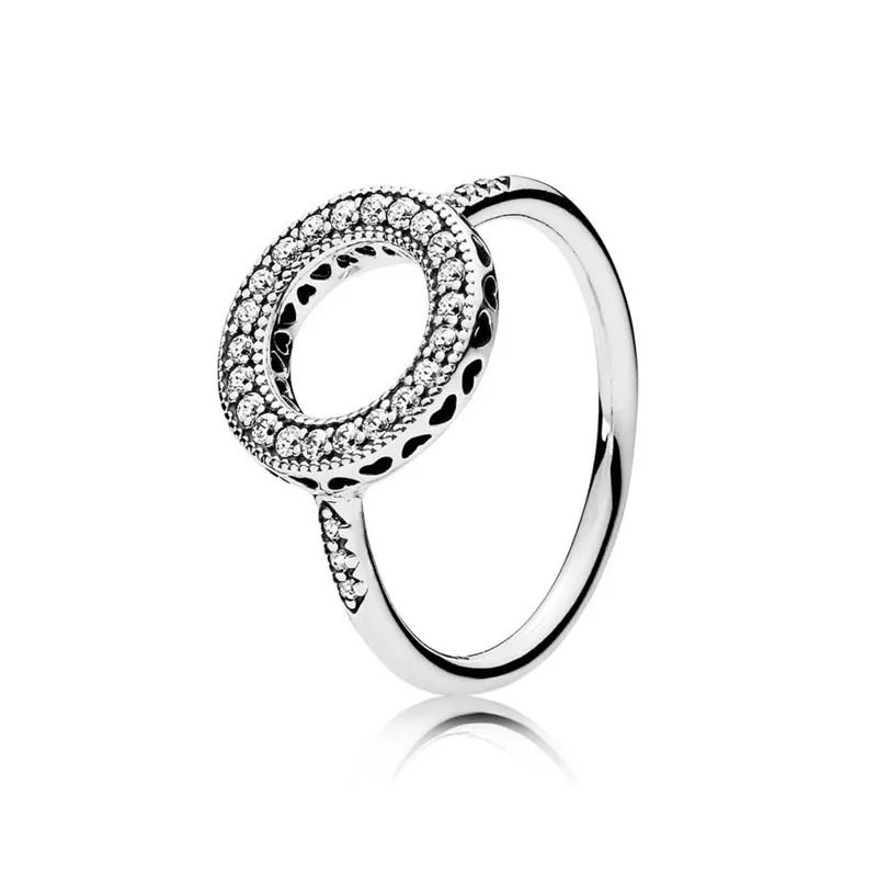 Auténtico anillo de halo brillante de plata esterlina para Pandora, oro rosa, joyería de boda para mujer, anillos de regalo para novia con diamantes CZ con caja original, venta al por mayor de fábrica