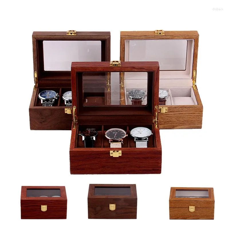 Bekijk dozen 2/3 Slot Home Houten Box Sieraden Organisator Display Case Surface Custom Logo Damesgeschenken Luxe cadeau