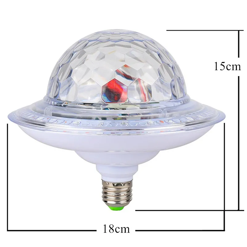 RGB E27 LED Effect Light UFO Wireless Crystal Magic Ball LED Bulb Smart Audio Speaker Music Playing Remote Control For Christmas Party Home Club