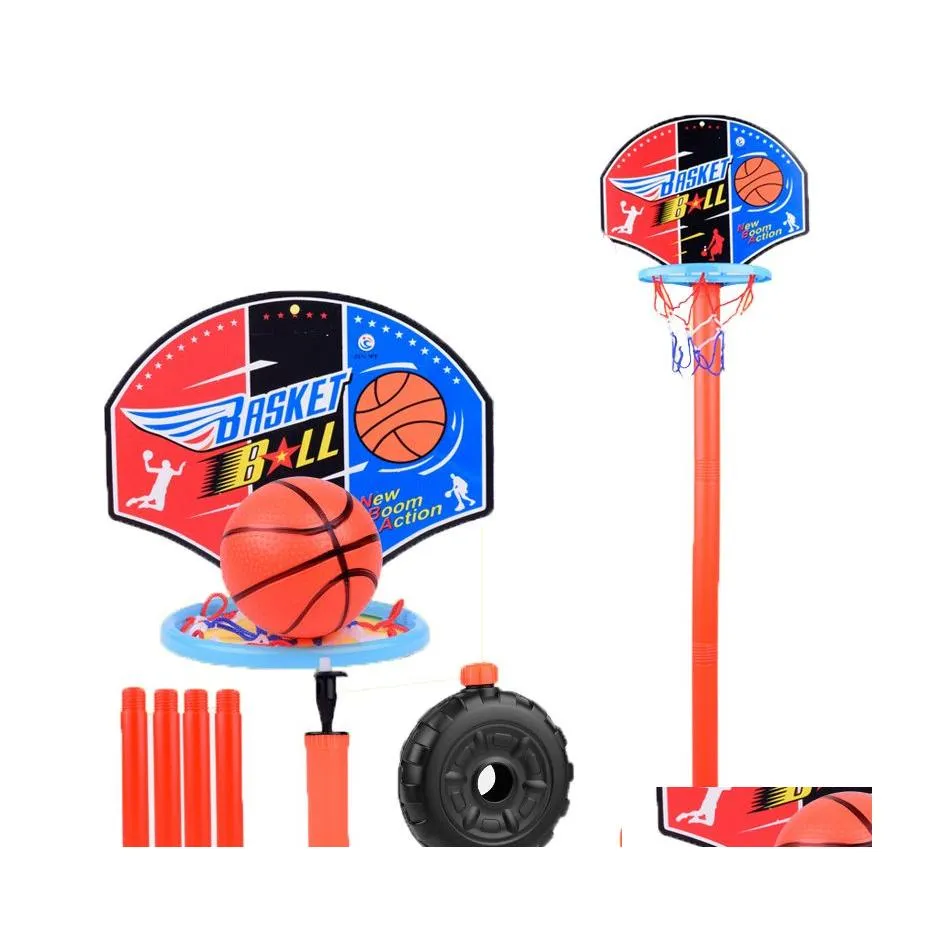 Darts Children Basketball Playing Set Outdoor Sport Adjustable Stand Basket Holder Hoop Goal Game Mini Indoor Boy Kids Yard Toys Dro Dhn65