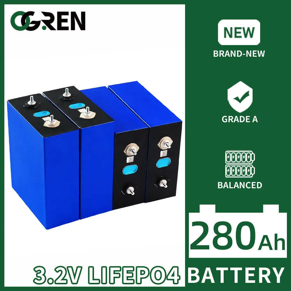 Lifepo4 280Ah Batterie 3.2V 4/16 PIÈCES Rechargeable Lithium fer phosphate Batteries Pack pour 12V 24V 48V Bateau Golf Chariot RV Chariot Élévateur