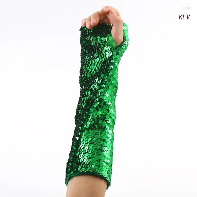 Knee Pads Women Ladies Shiny Sequins Stretchy Oversleeve Performances Cosplay Costume Cuffs Dance Costumes Party Props