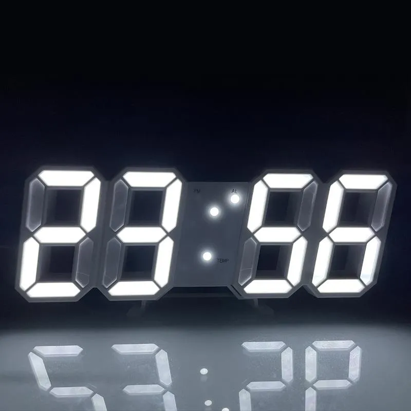 Bureau tafel klokken 3D LED digitale wandklok datum temperatuur USB alarm nachtlicht snooze horloge voor woonkamer slaapkamer