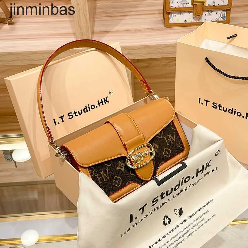 50% Discount in Stores 2023 Fashion Bag Hong Kong Brand Leather Women's Bag Underarm Summer Versatile One Shoulder Crossbody New Fashion