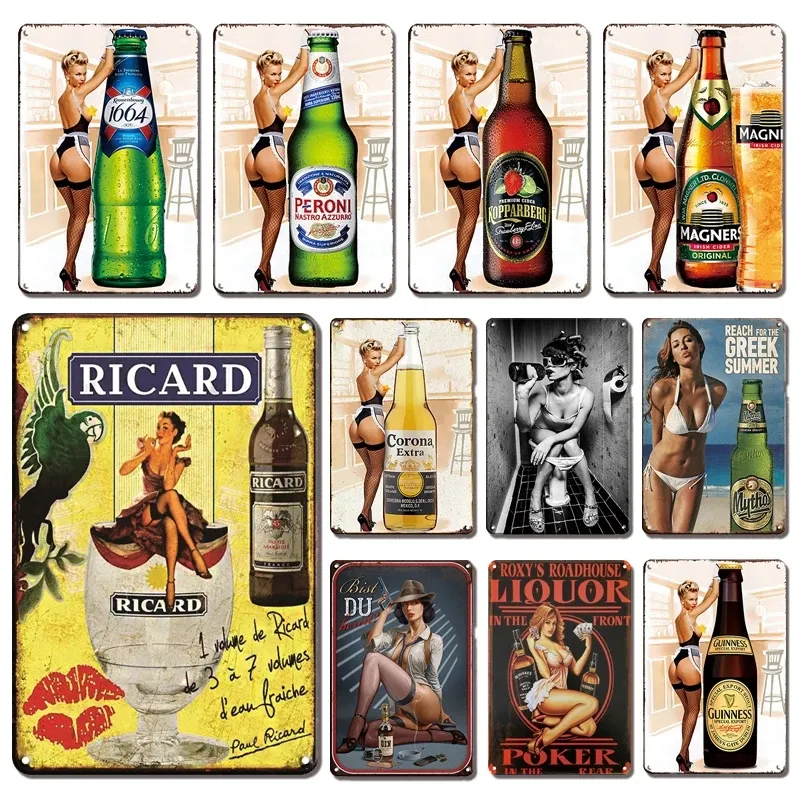 Retro Bier Metall Malerei Vintage Whisky Poster Metall Platte Zinn Zeichen Für Man Cave Pub Bar Dekorative Plaketten Wohnkultur 20 cm x 30 cm Woo