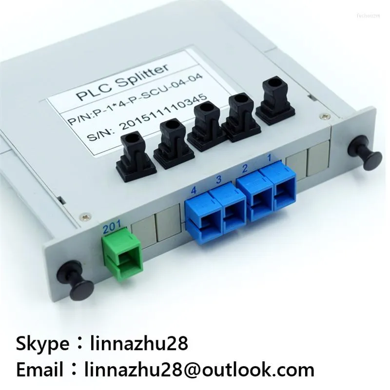 Fiber Optic Equipment 5 PCS SC/UPC 1x4 Module PLC Optical Splitter SC Connector Box Grenning Device