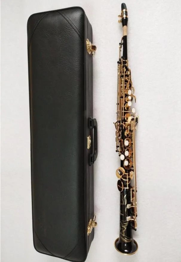 OEM -m￤ssing Straight Soprano Sax Saxophone Yanagisawa S901 SWO1 Black Paint Woodwind Instrument Natural Shell Key med cari4246913