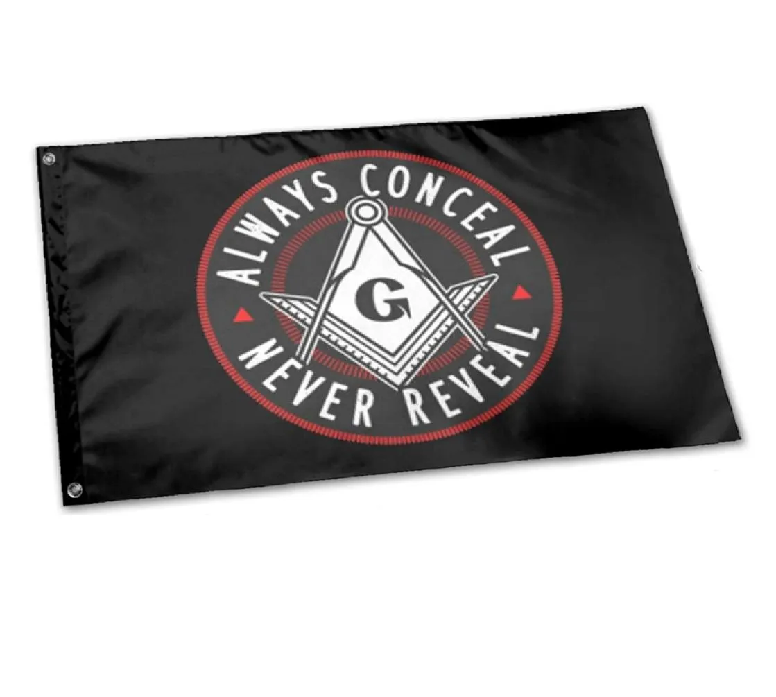 Masonic Conspiracy Theory Flags Banners For Home 3X5FT 100D Polyester
