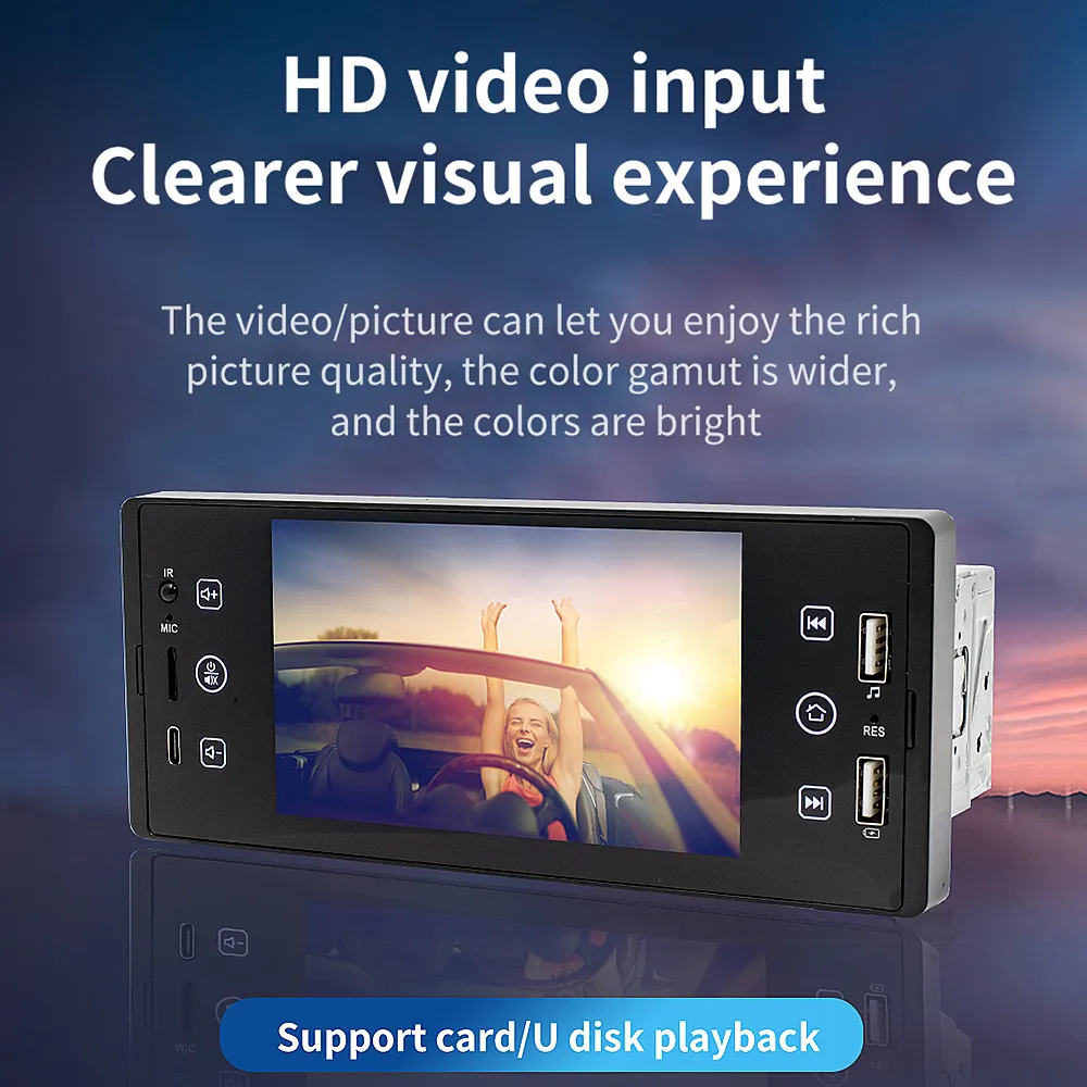 thumbnail image 2 of Eaglerich 7 Inch 1DIN Car Radio Stereo – Bluetooth, USB, SD, AUX, Touch HD Screen 2 of 4