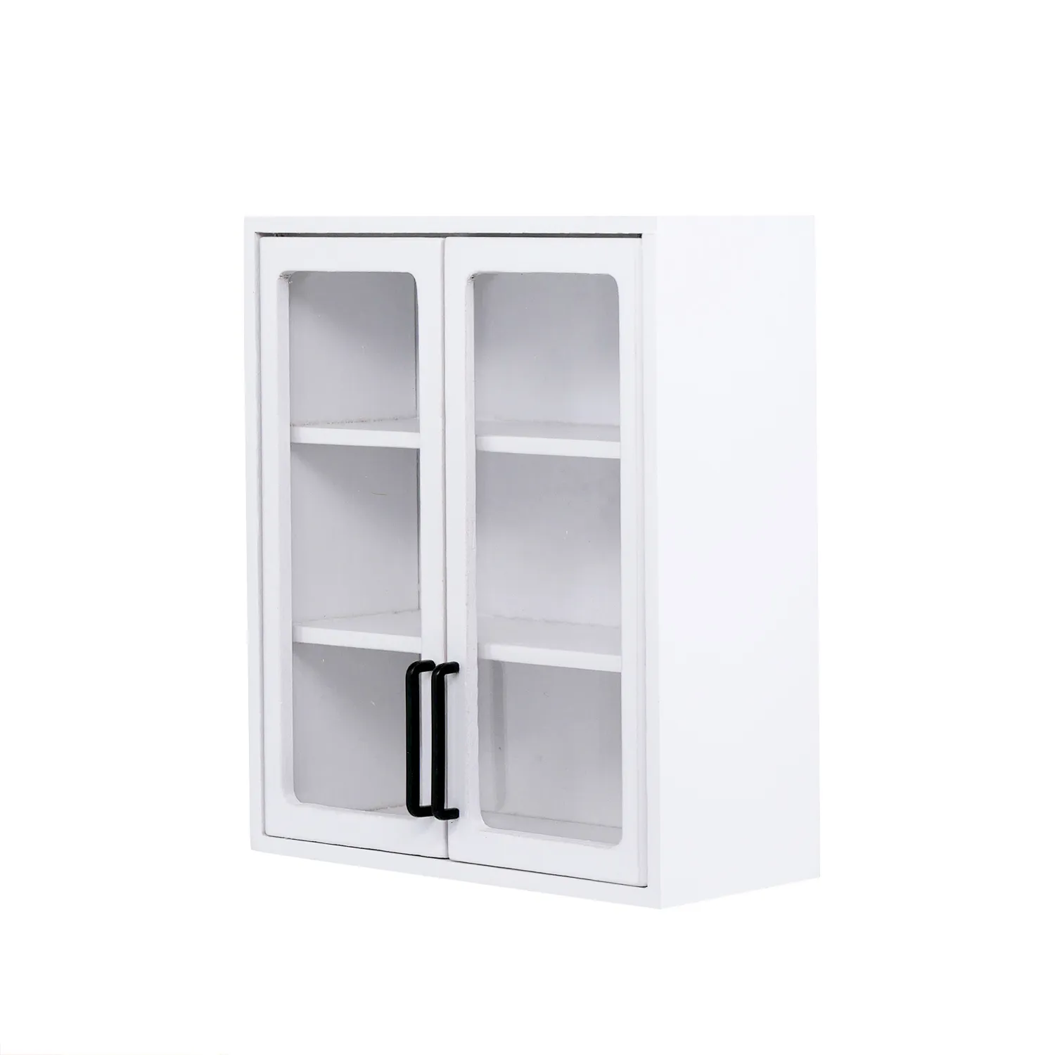 مطابخ تلعب الطعام 16 Mini Model Dollhouse Cabinet Double Door Glass Wall Cabinet 221208