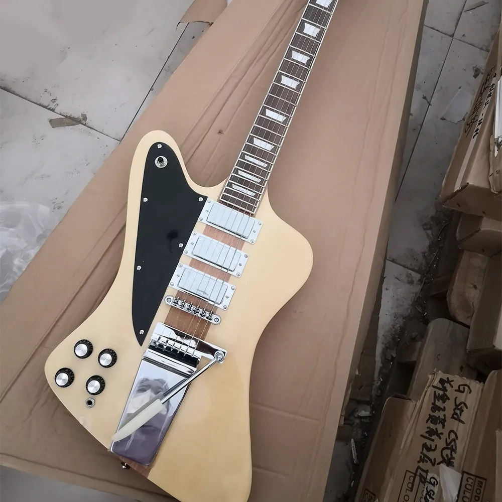 검은 색 픽가드 Rosewood Fretboard와 함께 바디 일렉트릭 기타를 통해 왼손 목