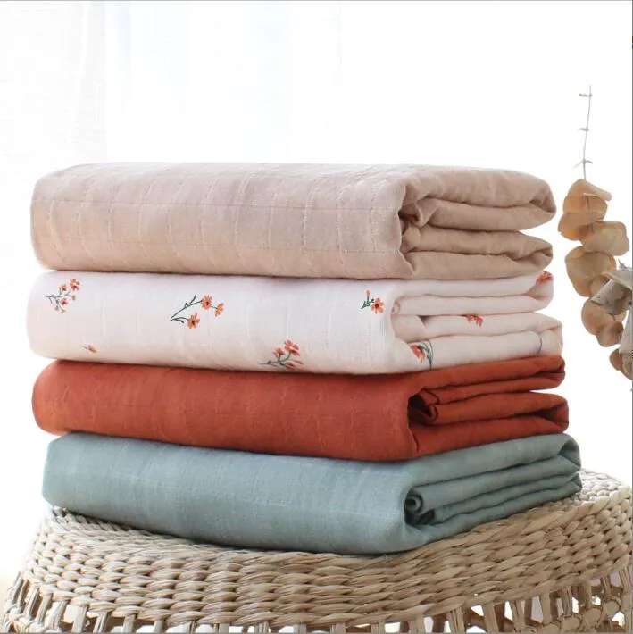 Baby Swaddling Muslin Cotton Swaddle Solid Plain Coperte Newborn Summer Garza Wraps Asciugamani da bagno per bambini Parisarc Lenzuolo per culla Passeggino Cover Quilt Robes BC193