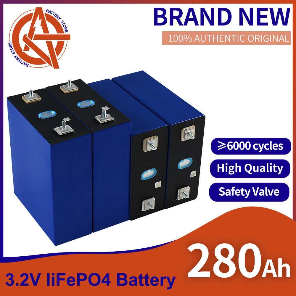 Recargable 3.2V 280Ah 1/4/16PCS Lifepo4 Batterie Pack Grade A Lithium Fer Phosphate Prismatique Nouvelles Cellules Solaires pour Bateau Chariot De Golf